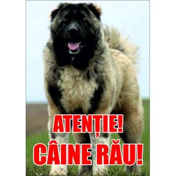 Placuta de Avertizare Caine Rau Ciobanesc Caucazian