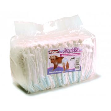 Scutece chilot pentru caini, circumferinta taliei maxima 70 cm, 12 bucati