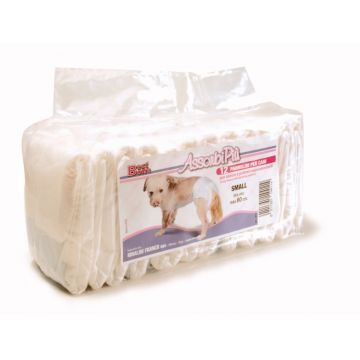 Scutece pentru caini S, circumferinta taliei 24–31 cm, 12 bucati