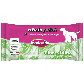 Servetele Umede Inodorina Clorhexidina pentru caini si pisici, 15 buc