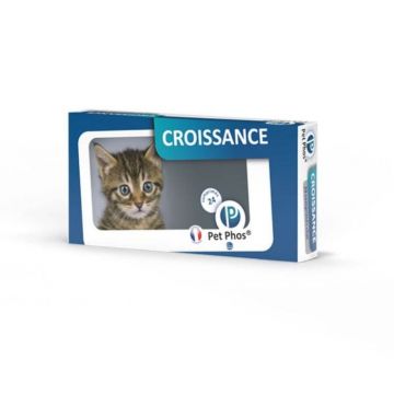 Supliment de vitamine si minerale pentru pisici Pet Phos Croissance Junior, Pentru sistemul osos, 96 Tablete