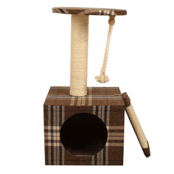 Ansamblu de joaca cu casuta pentru pisici Enjoy 30x30x60 cm