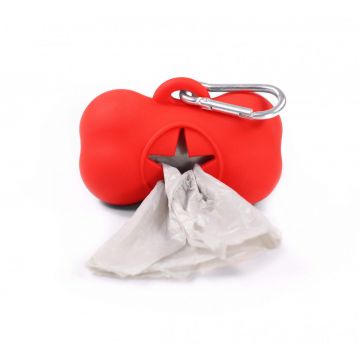 Dispenser pungi igienice, silicon Os - Rosu