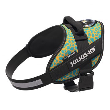 Ham Julius-K9 IDC Power, leopard, reflectorizant, 58-76 cm, pentru caini cu greutate de 14-25 kg