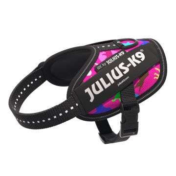 Ham Julius-K9 IDC Power, negru, reflectorizant, circumferința piept 33-45 cm, pentru câini cu greutate de 2-5 kg