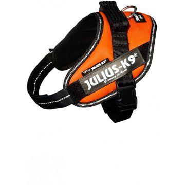 Ham Julius-K9 IDC Power, portocaliu, reflectorizant, circumferința piept 49-67 cm, pentru câini cu greutate de 7-15 kg