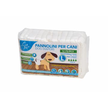 Scutece pentru caini LeoPet, dimensiune S (abdomen 40-56 cm), 12 bucati