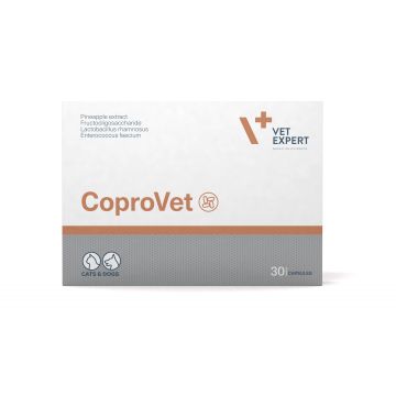 Supliment pentru caini si pisici cu coprofagie Vet Expert Coprovet, 30 capsule