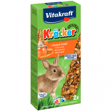 Baton pentru iepuri Vitakraft Kracker cu Miere si Grau Spelt 112 g