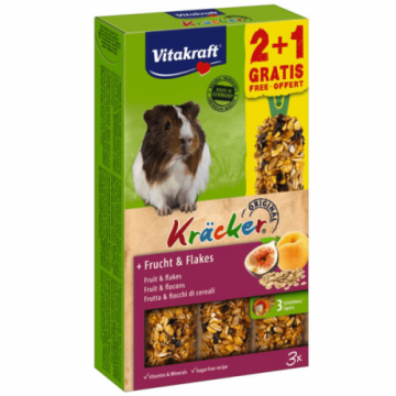 Baton pentru porcusori de Guineea Vitakraft Kracker Fructe 112gr +56gr Gratis