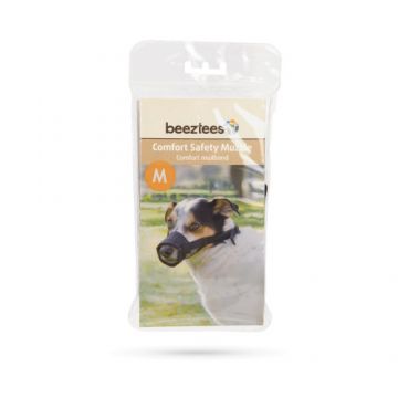 Botnita reglabila din nylon, neagra, confortabila, pentru caini de talie medie si mare, circumferinta reglabila