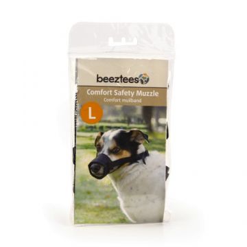 Botnita reglabila din nylon pentru caini de talie medie si mare, neagra, confortabila, circumferinta reglabila