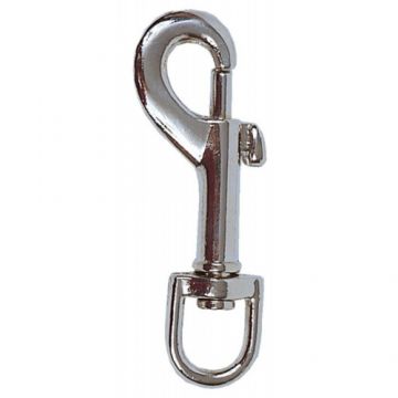 Carabiniera metalica pentru caini, argintie, dimensiuni 65 mm x 10 mm x 140 mm