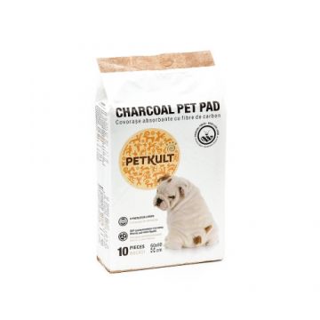 Covorase absorbante pentru caini cu carbune activ, Petkult, 60 x 90 cm, 10 bucati