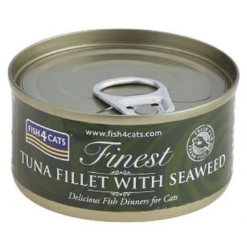 FISH4CATS Finest Conserv? pentru pisici, cu file de Ton ?i Alge Marine 70g