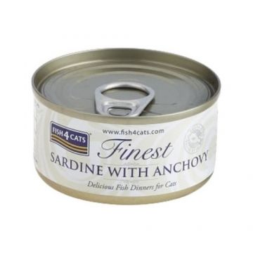 FISH4CATS Finest Conserv? pentru pisici, cu Sardine ?i An?oa 70g