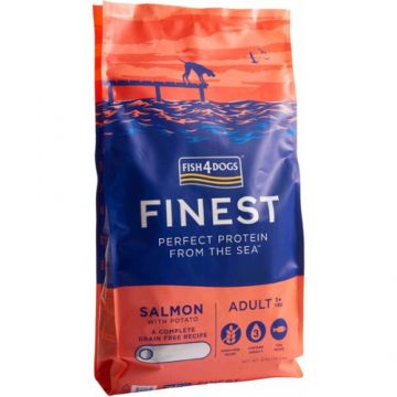 FISH4DOGS Finest Adult Somon ?i Cartofi, Large Kibble 12 Kg