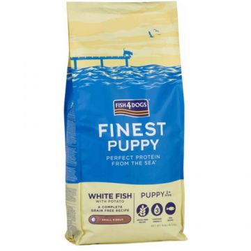 FISH4DOGS Finest PUPPY Pe?te alb ?i Cartofi, Small Kibble 6 Kg