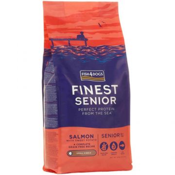 FISH4DOGS Finest SENIOR Somon ?i Cartofi dulci, Small Kibble 6 Kg