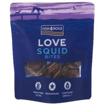 FISH4DOGS Love Recompens? pentru câini, buc??i de calamar 80g