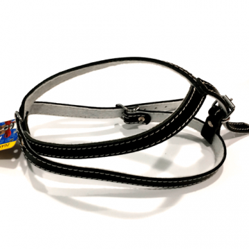 Ham ajustabil din piele, negru, prevazut cu catarama, 420/530-590 mm x 16 mm