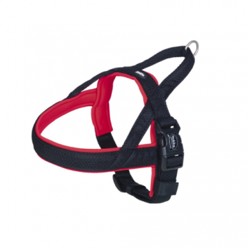 Ham ajustabil, rosu, captusit cu fleece, 68-85 cm x 40/45 mm