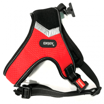 Ham ajustabil, rosu, din nylon, reglabil, circumferința piept 68-87 cm