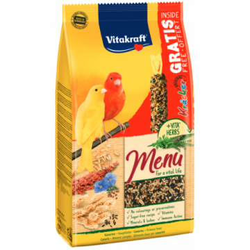 Hrana pentru canari Vitakraft Promo Menu Canar 1kg + Baton 30g Gratis
