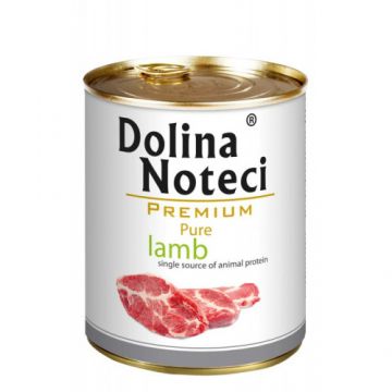 Hrana umeda pentru caini Dolina Noteci Pure cu miel 800 g