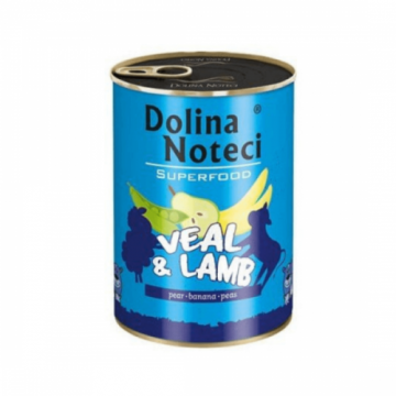 Hrana umeda pentru caini Dolina Noteci Superfood Vitel/Miel 800 gr