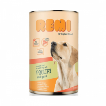 Hrana umeda pentru caini Remi Dog Pasare/Vanat 415g