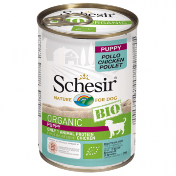 Hrana umeda pentru caini Schesir Bio Puppy 400 gr