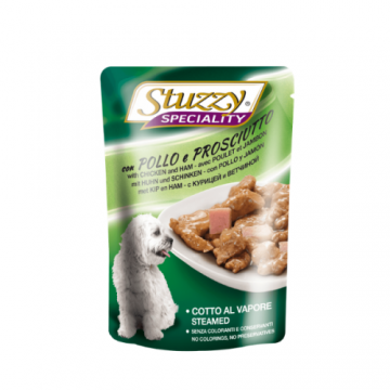 Hrana umeda pentru caini Stuzzy Adult cu pui si sunca 100 g
