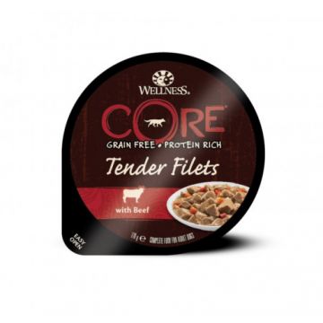 Hrana umeda pentru caini Wellness Core Tender Filets cu vita 170 g