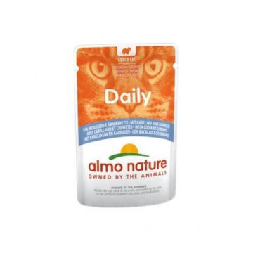 Hrana umeda pentru pisici Almo Nature Daily Plic Cod si Creveti 70 gr