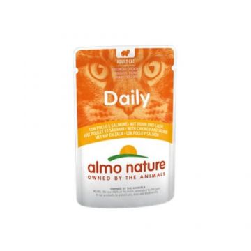 Hrana umeda pentru pisici Almo Nature Daily Plic Pui si Somon 70 gr