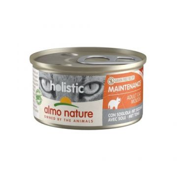 Hrana umeda pentru pisici Almo Nature Holistic Digestive Conserva Peste Limba-de-mare 85 gr