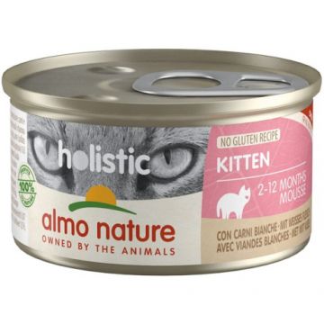 Hrana umeda pentru pisici Almo Nature Holistic Kitten Carne Alba 85 gr