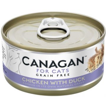 Hrana umeda pentru pisici Canagan Cat Pui si Rata 75 gr