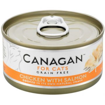 Hrana umeda pentru pisici Canagan Cat Pui si Somon 75 gr