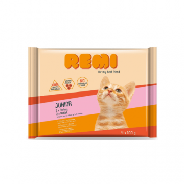 Hrana umeda pentru pisici junioriRemi Curcan/Iepure 4x100gr