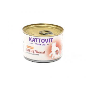 Hrana umeda pentru pisici Kattovit Low Protein cu Pui 175gr