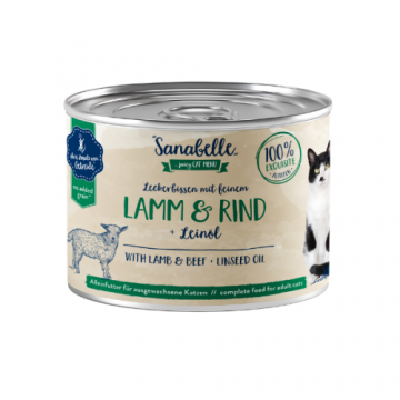 Hrana umeda pentru pisici Sanabelle cu Miel si Vita 195 gr