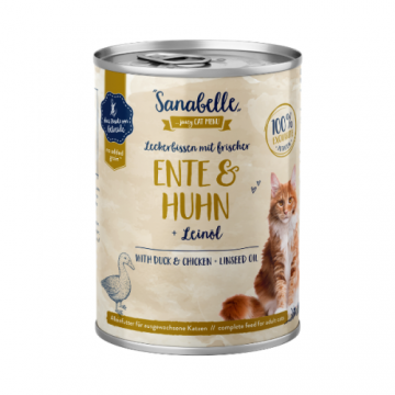 Hrana umeda pentru pisici Sanabelle cu Rata si Pui 400 gr
