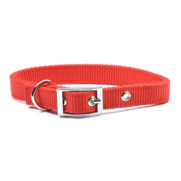 Zgarda textila Enjoy pentru caini de talie mica, neagra, rezistenta, 30-40 cm x 20 mm