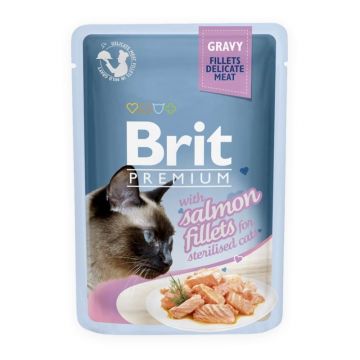 Brit Cat Delicate Salmon in Gravy for Sterilised, 85 g