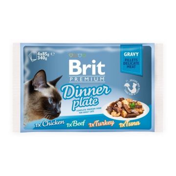 Brit Cat MPK Delicate Dinner plate in Gravy, 4 x 85 g