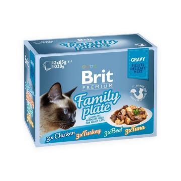 Brit Cat MPK Delicate Family plate in Gravy, 12 x 85 g la reducere