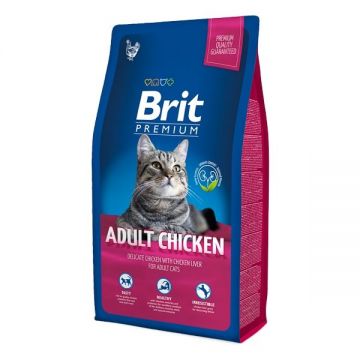 Brit Premium Cat Adult Chicken, 8 kg la reducere