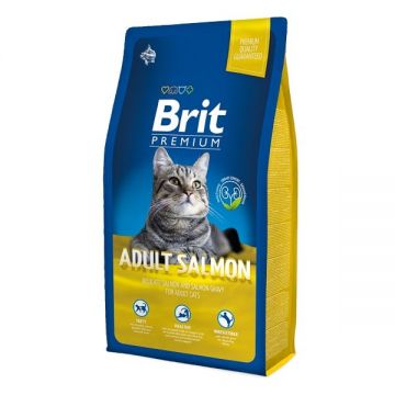 Brit Premium Cat Adult Salmon, 8 kg la reducere